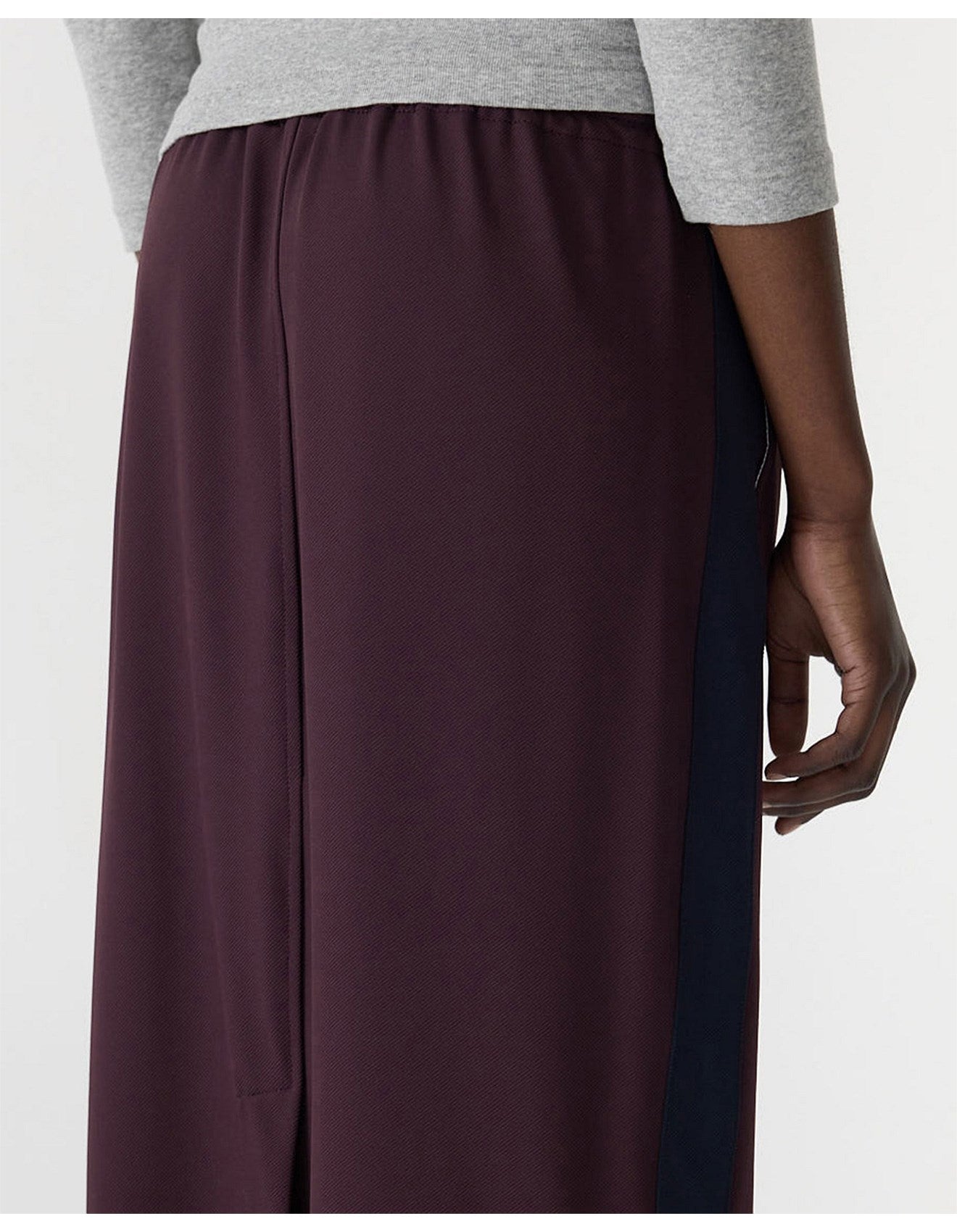 Bassike Stretch Twill On Skirt - Dark Plum/Ink