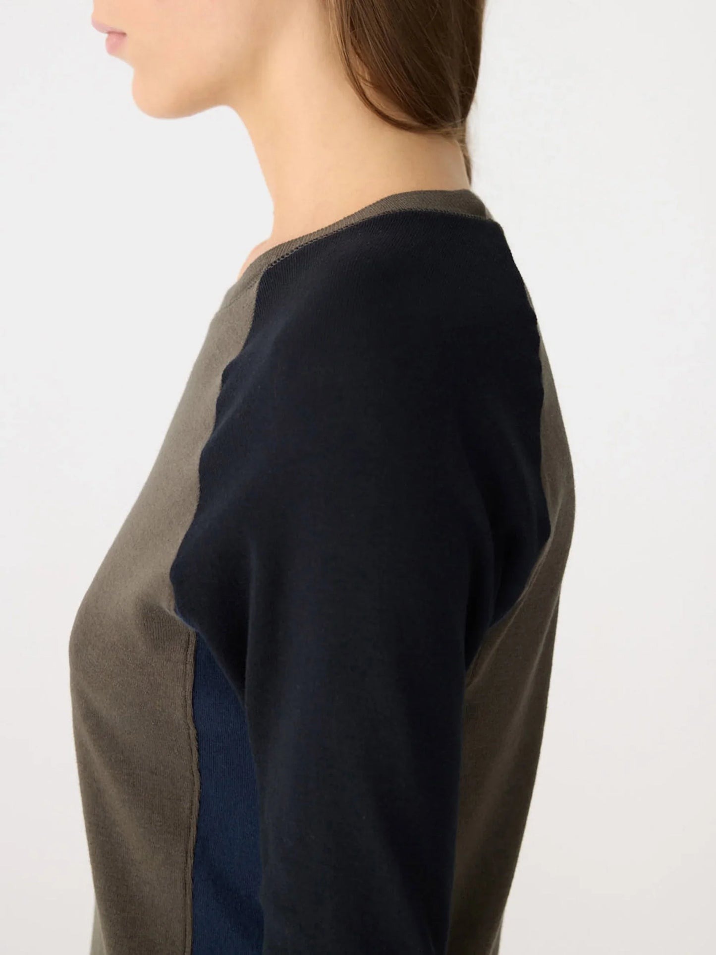 Bassike Panelled Baby L/S T-Shirt -Ash/Blk/Ink