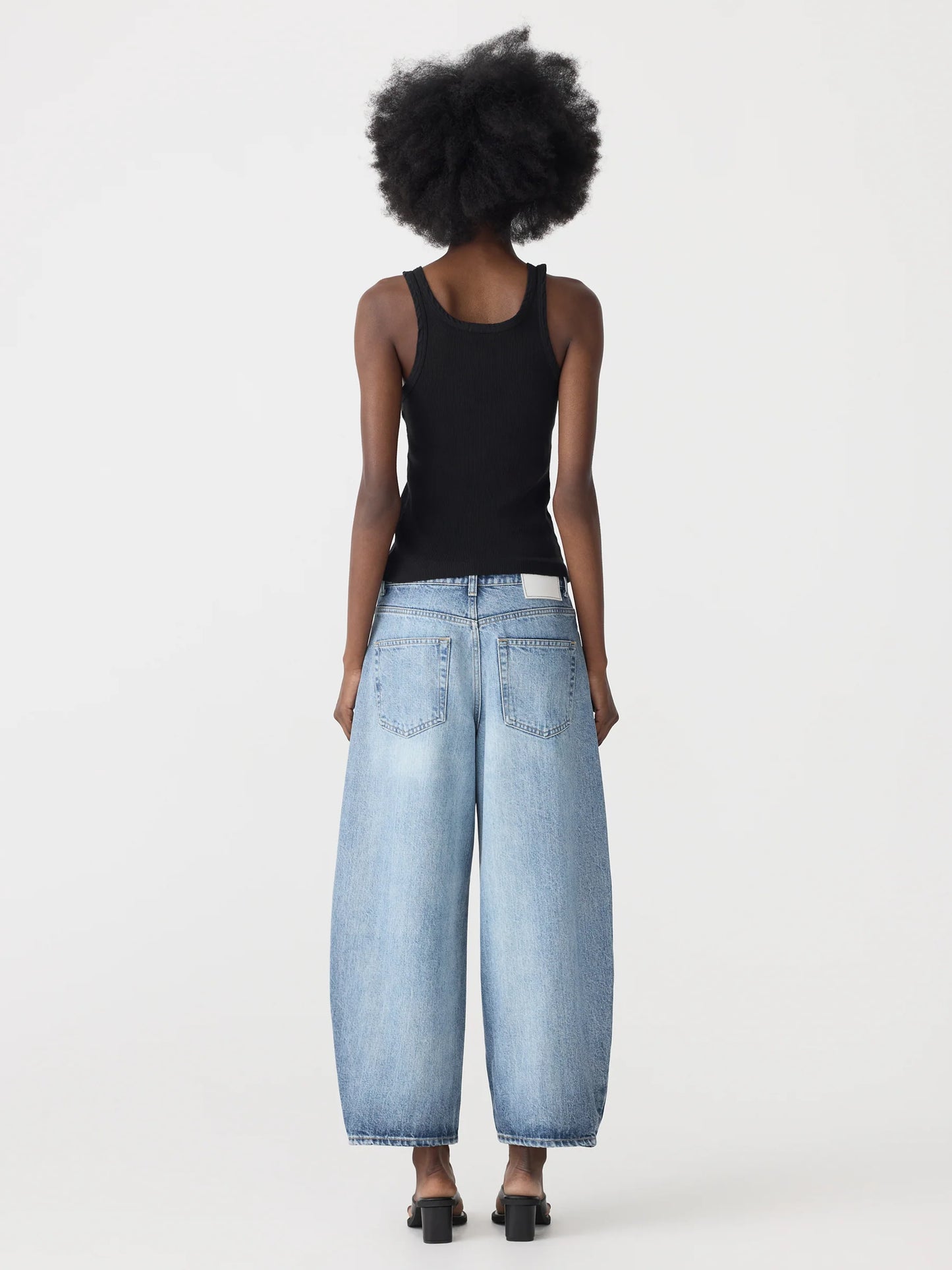 Bassike Barrel Leg Jean -Super Light Wash