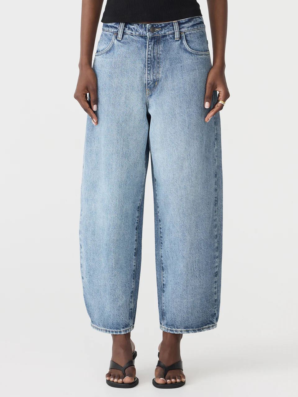 Bassike Barrel Leg Jean -Super Light Wash