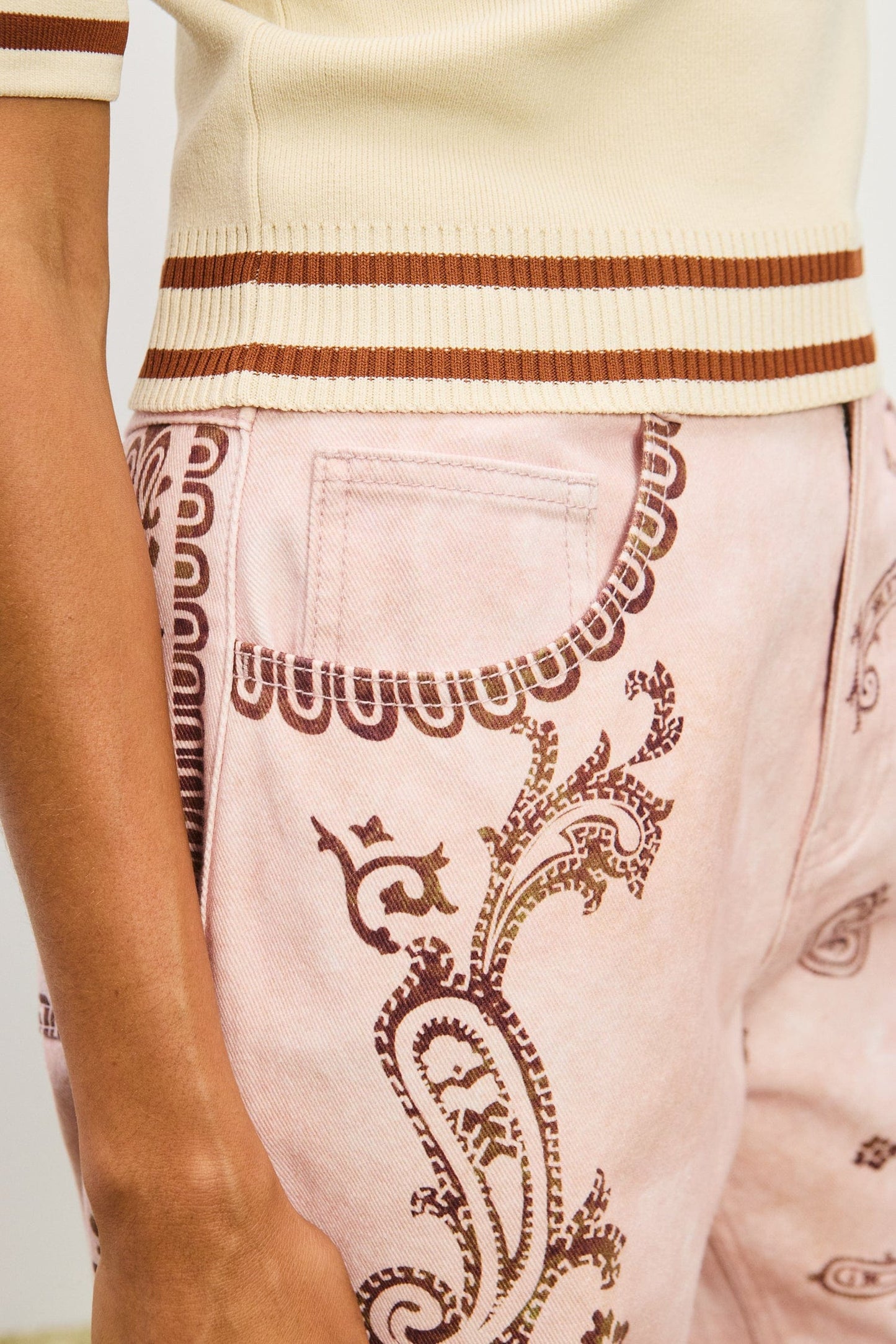 Alemais Akia Straight Leg Denim Jeans – Sun‑Faded Pink