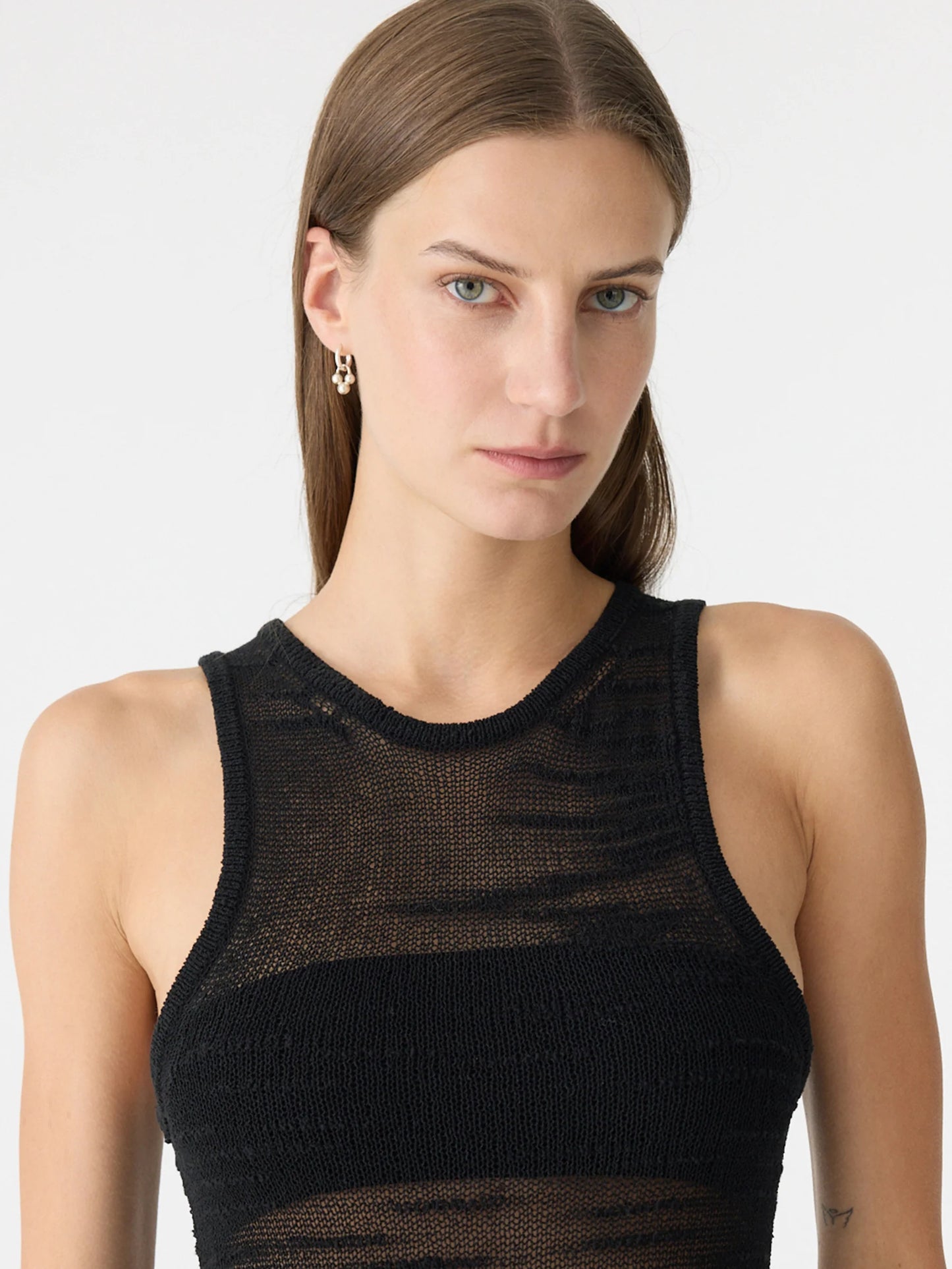 BASSIKE TEXTURED KNIT DRESS - BLK