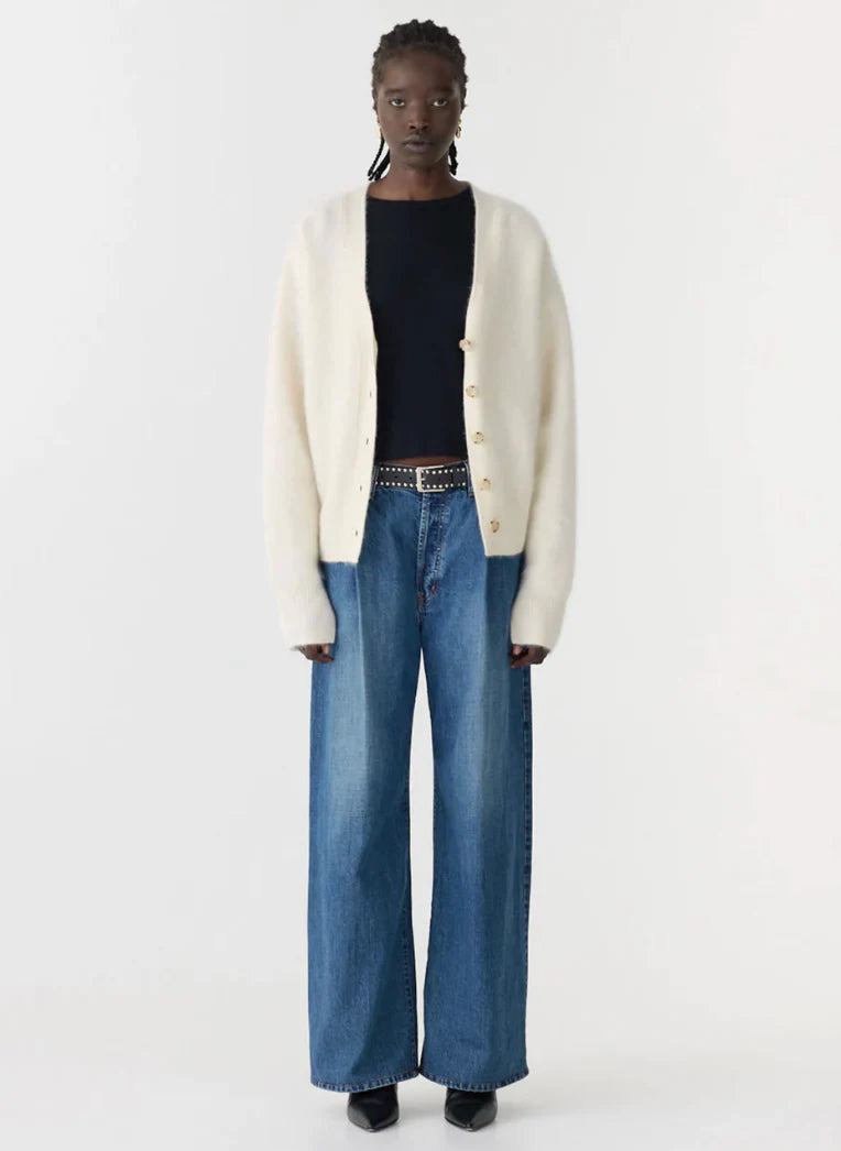 Bassike Superfine Merino Cardigan - Natural