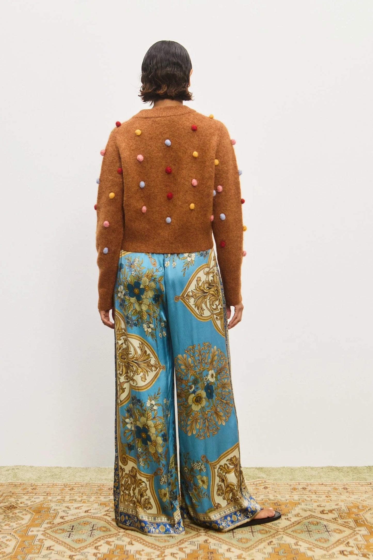 Alémais – Elia Cropped Cardigan in Tobacco