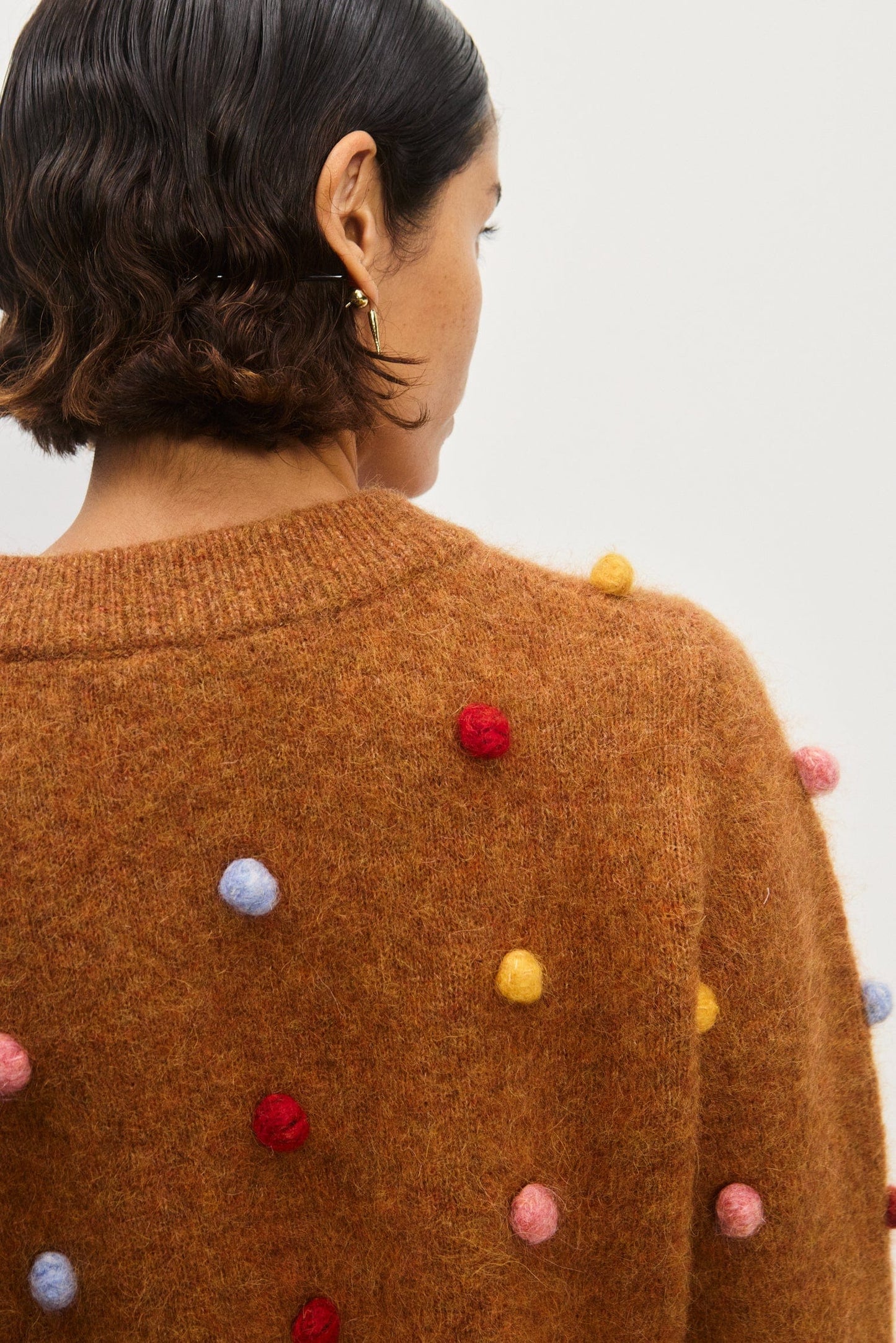 Alémais – Elia Cropped Cardigan in Tobacco