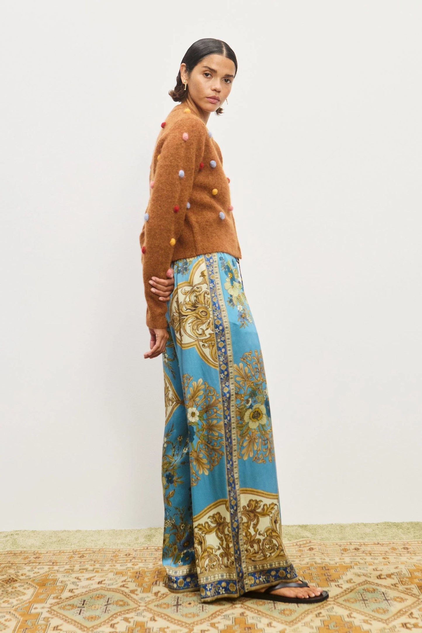 Alémais – Elia Cropped Cardigan in Tobacco