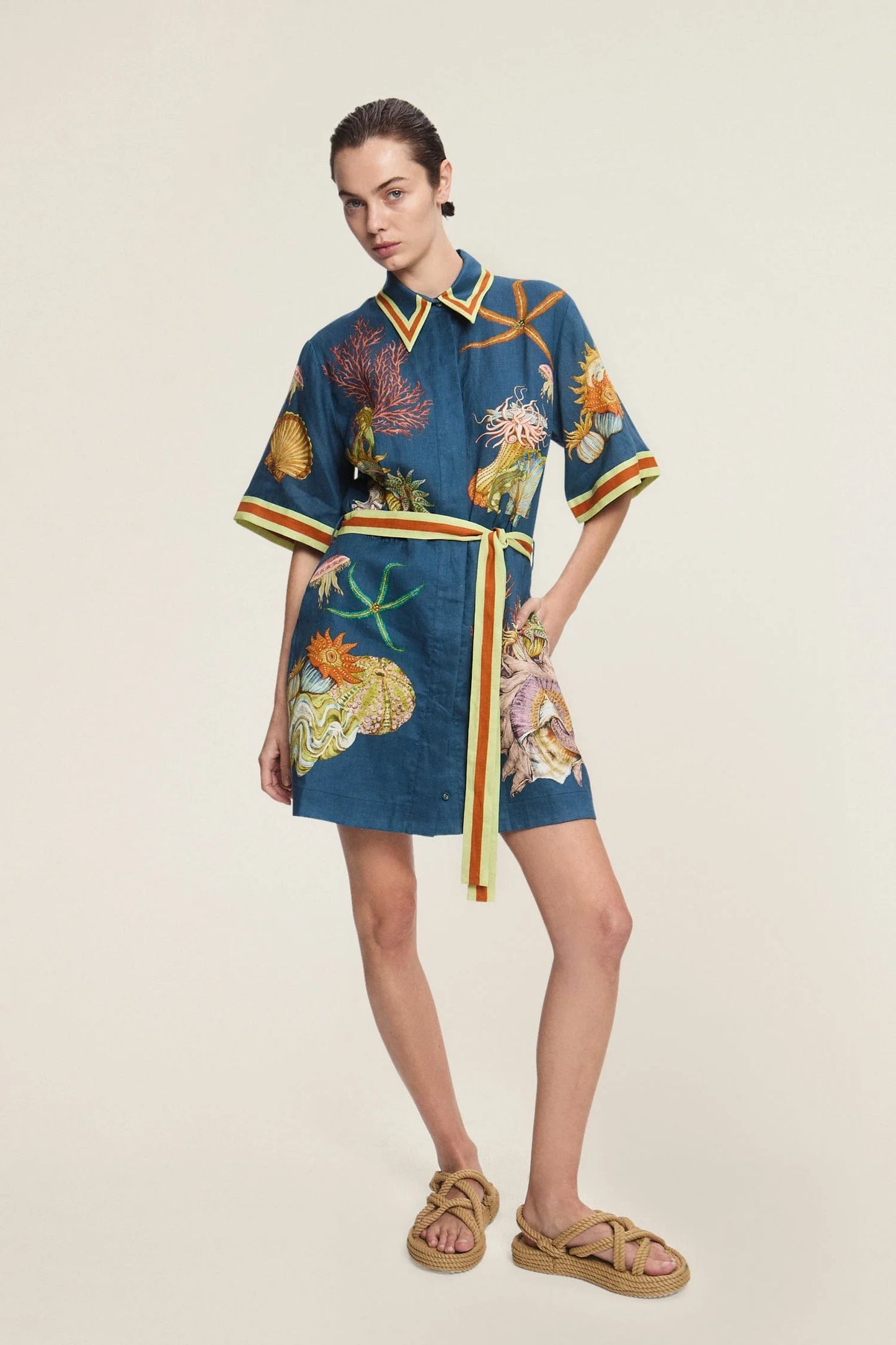 Alemais Dorian Linen Mini Dress
