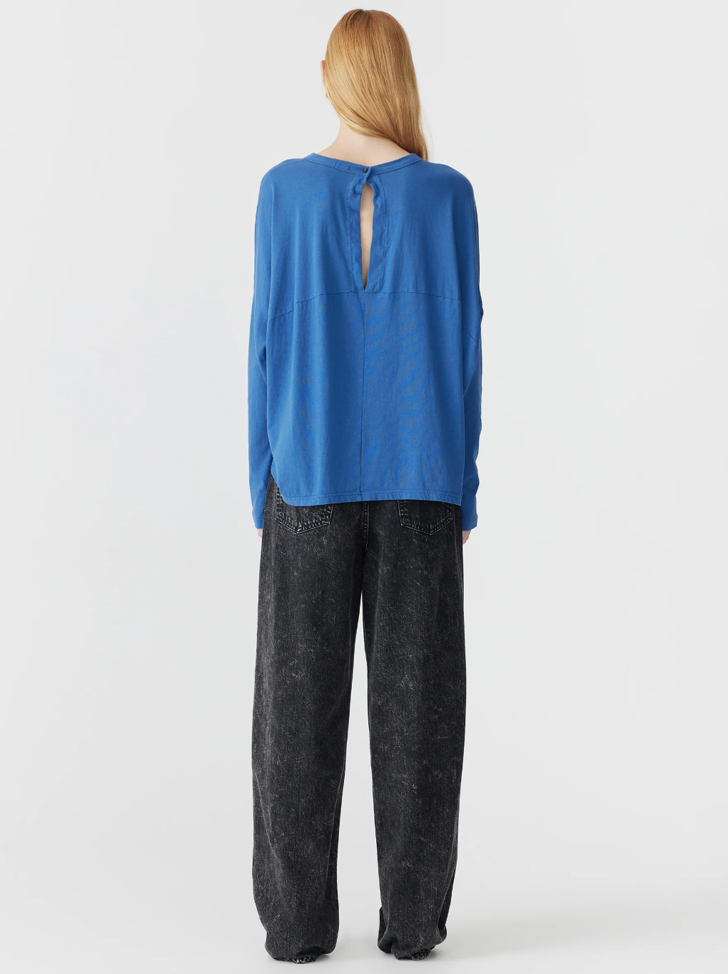 Slouch Circle Long Sleeve Tee in Marine Blue