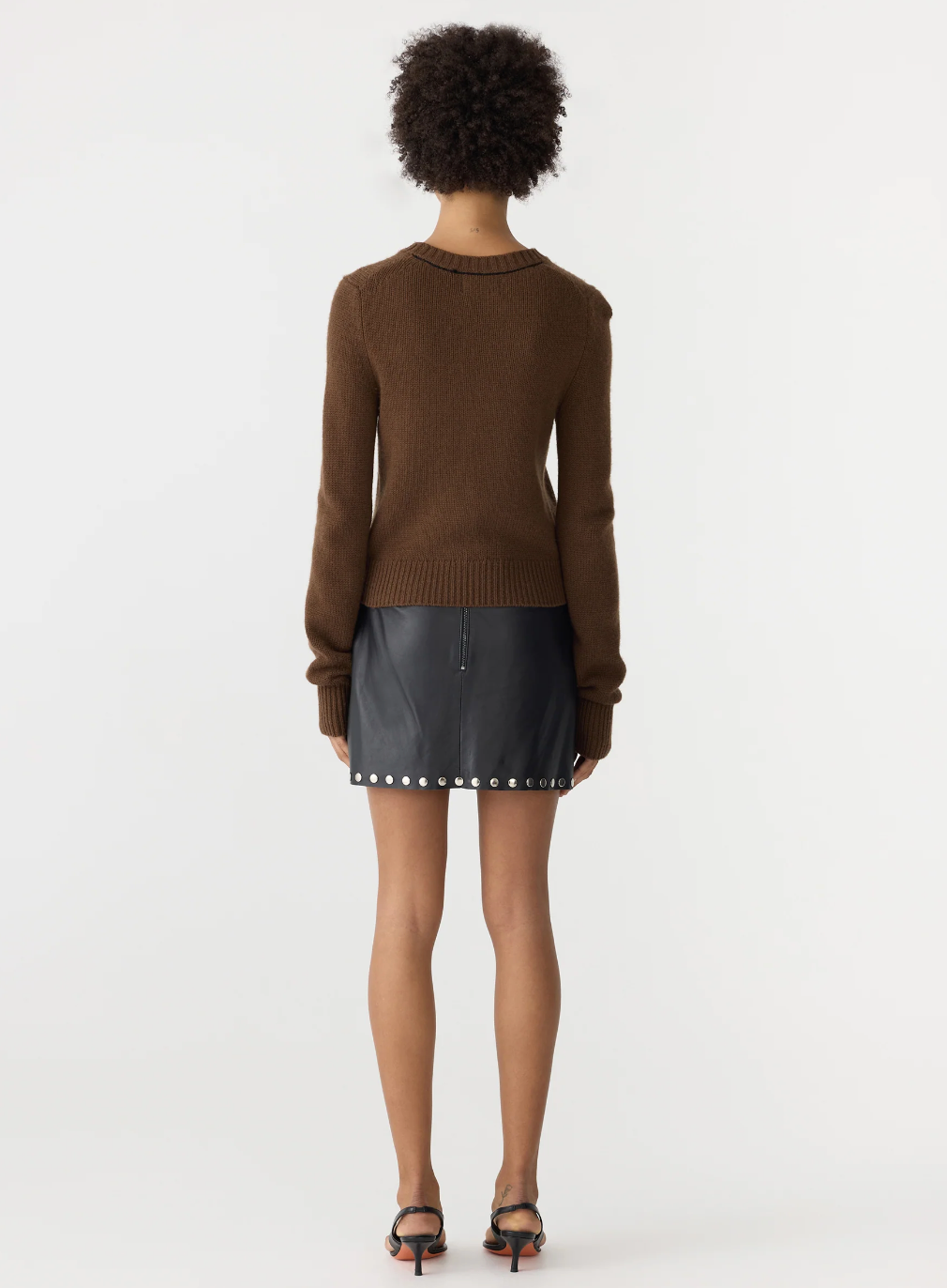Bassike – Slim Crew Neck Knit in Carob