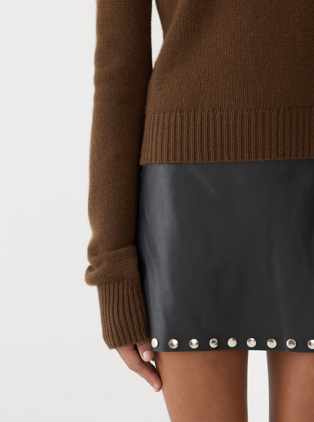 Bassike – Slim Crew Neck Knit in Carob