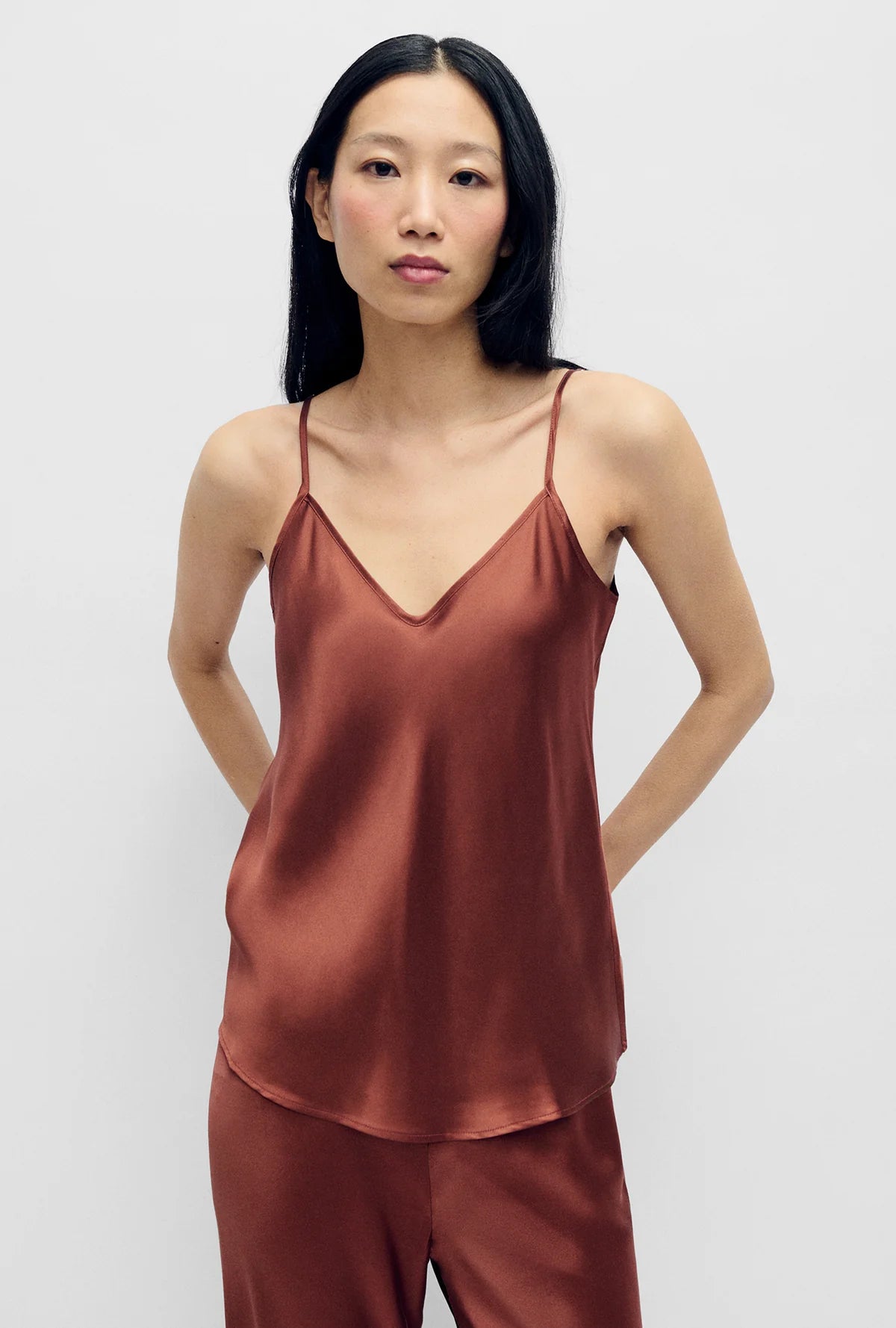 Silk Laundry Bias Cut Cami - Canyon
