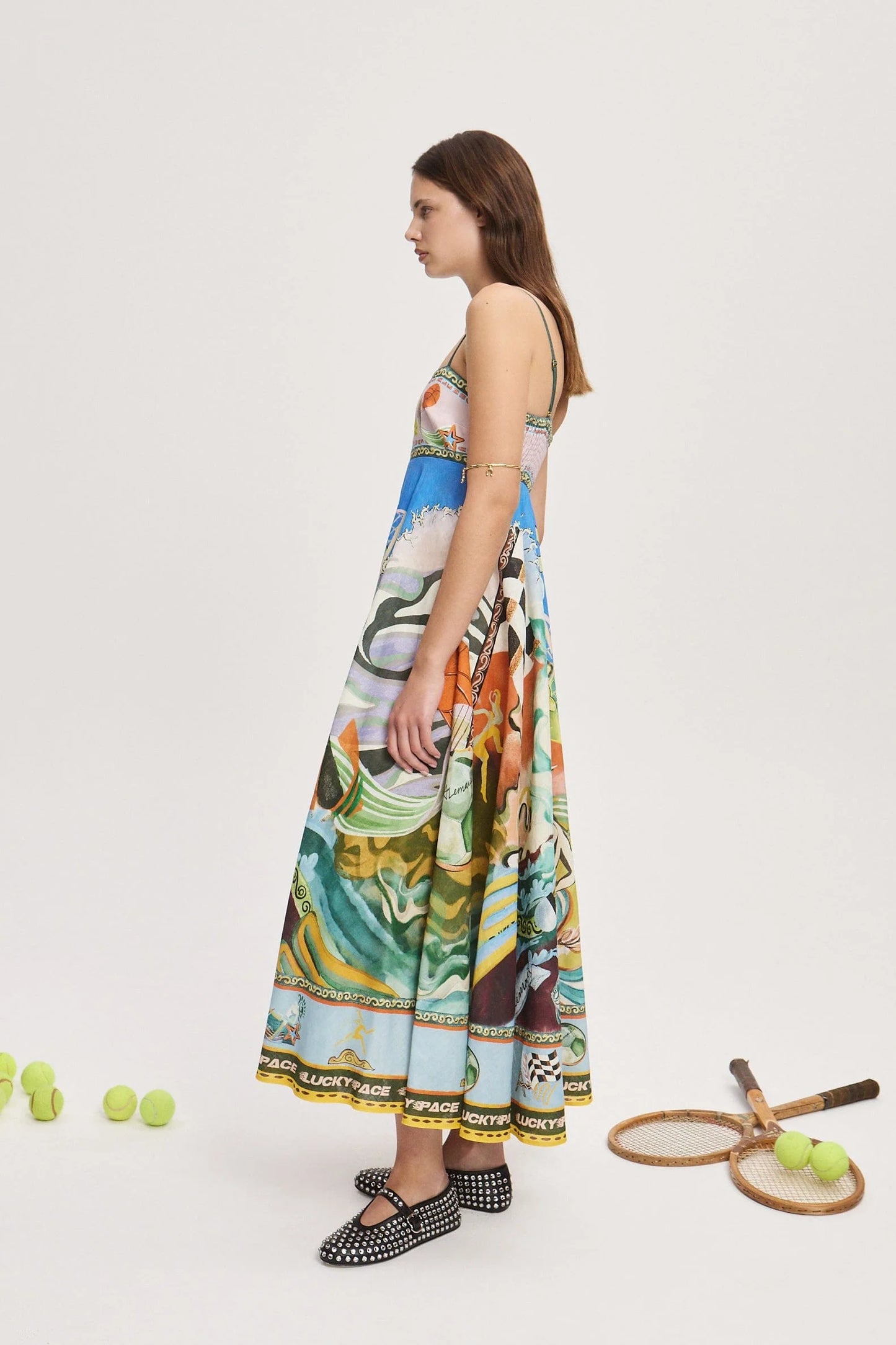 Side view with invisible zip and inseam pocket – Alemais linen dress