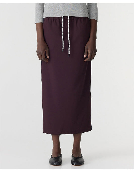 Bassike Stretch Twill On Skirt - Dark Plum/Ink