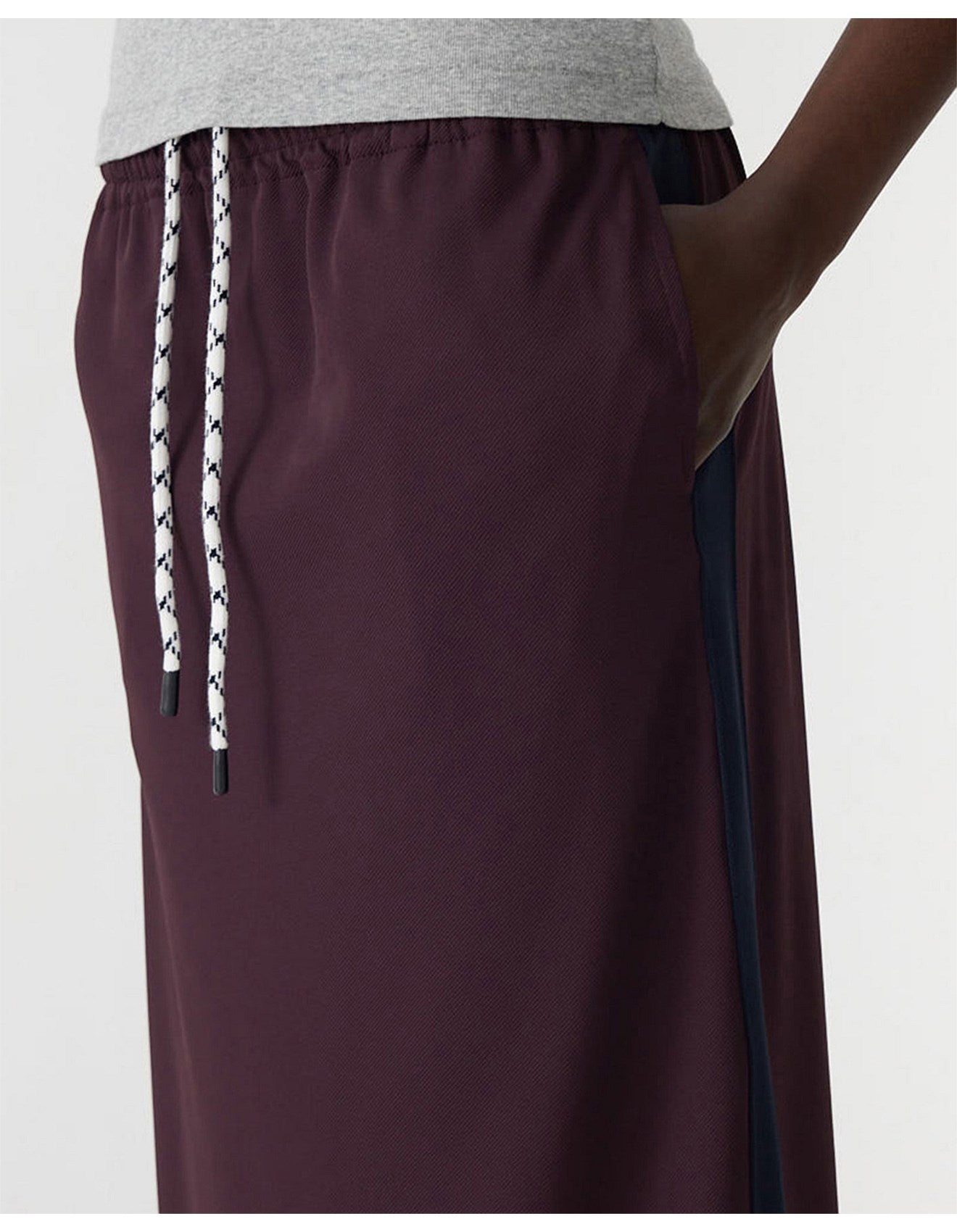 Bassike Stretch Twill On Skirt - Dark Plum/Ink