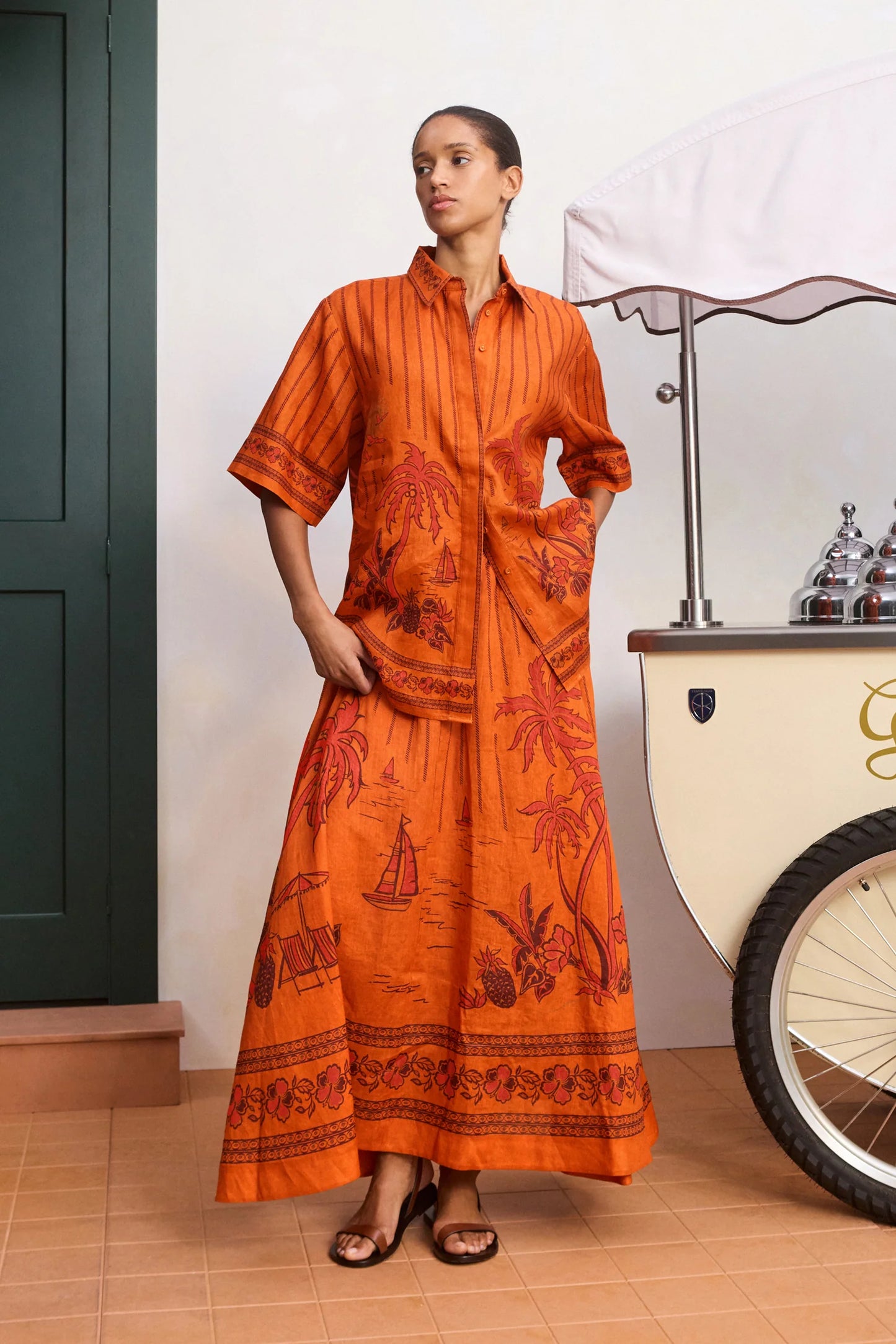 Alemais Boathouse Midi Skirt