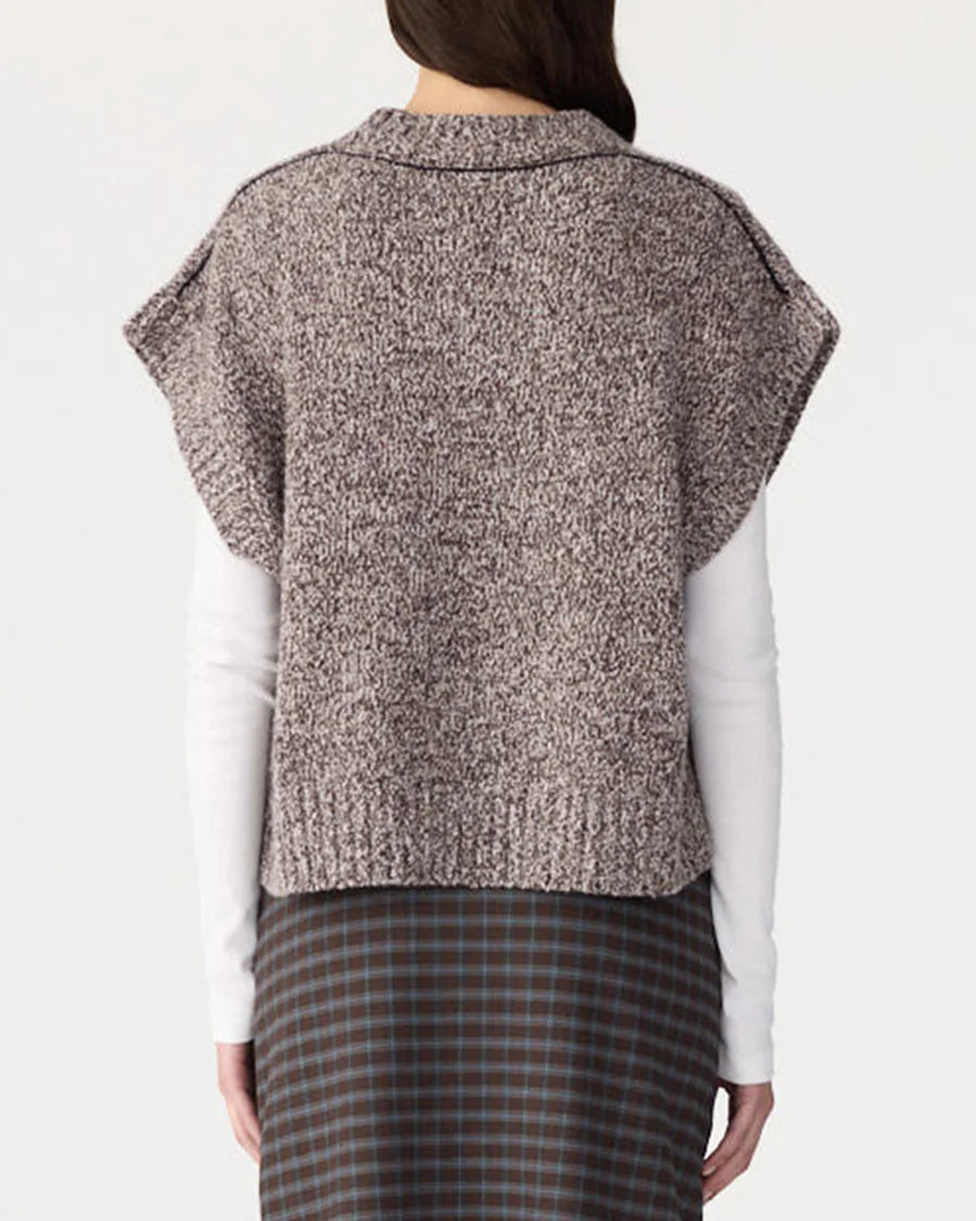 Bassike Melange Knit Vest - Blk Melange