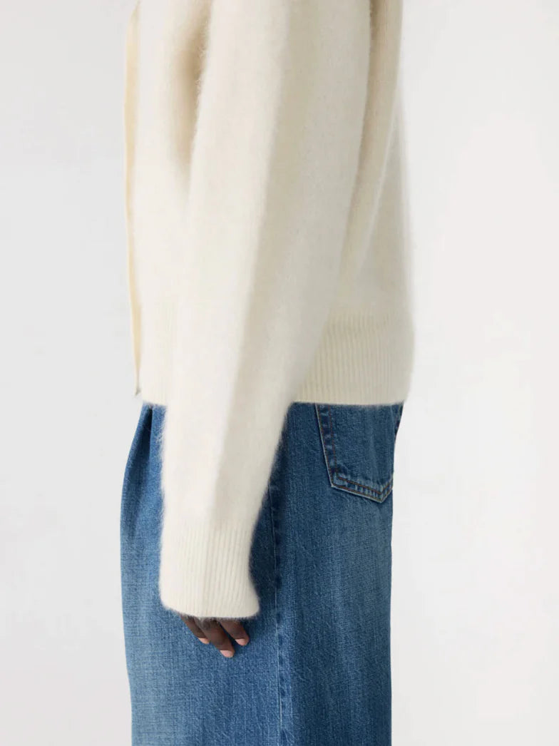 Bassike Superfine Merino Cardigan - Natural