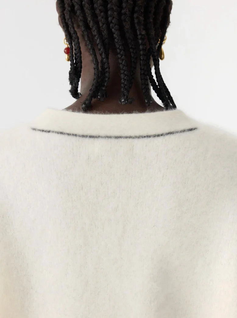 Bassike Superfine Merino Cardigan - Natural
