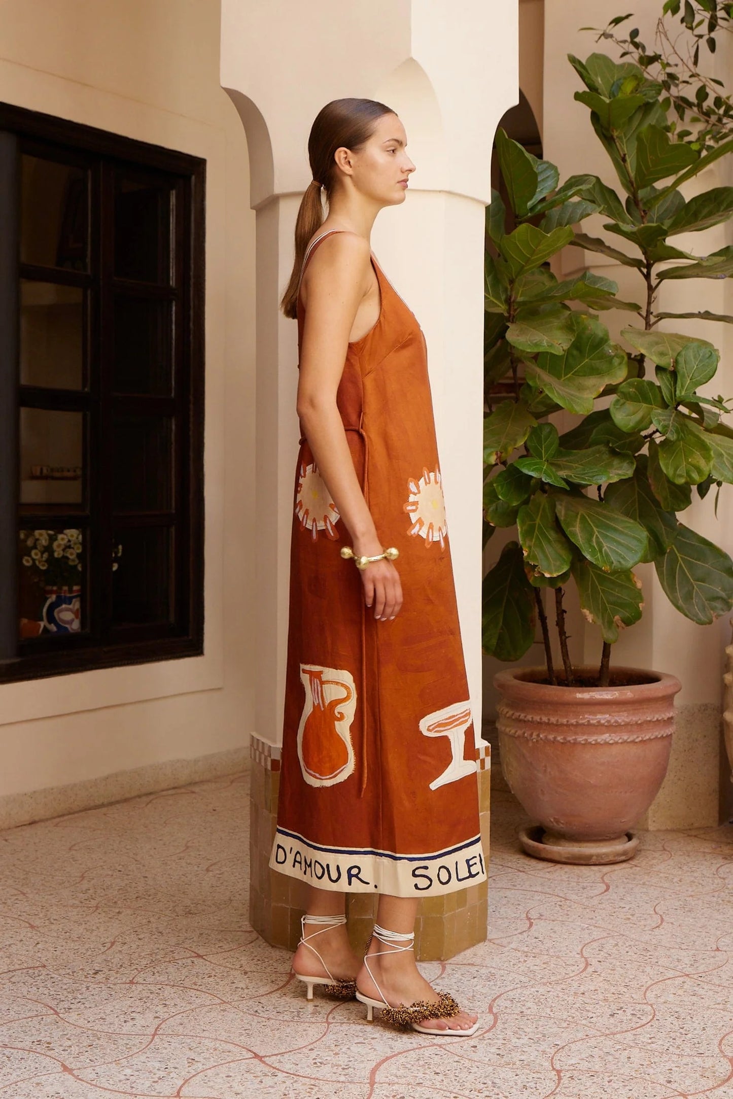 Alemais Soleil D'Amour Silk Midi Dress