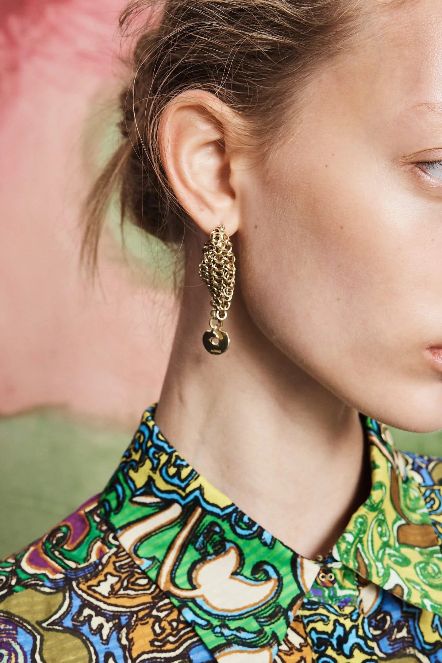 Alemais Atomic Chainmail Hoop Earrings