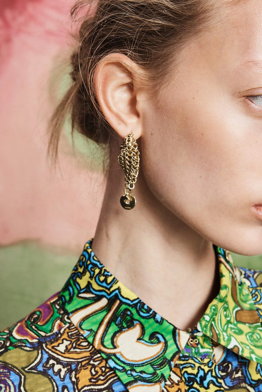 Alemais Atomic Chainmail Hoop Earrings