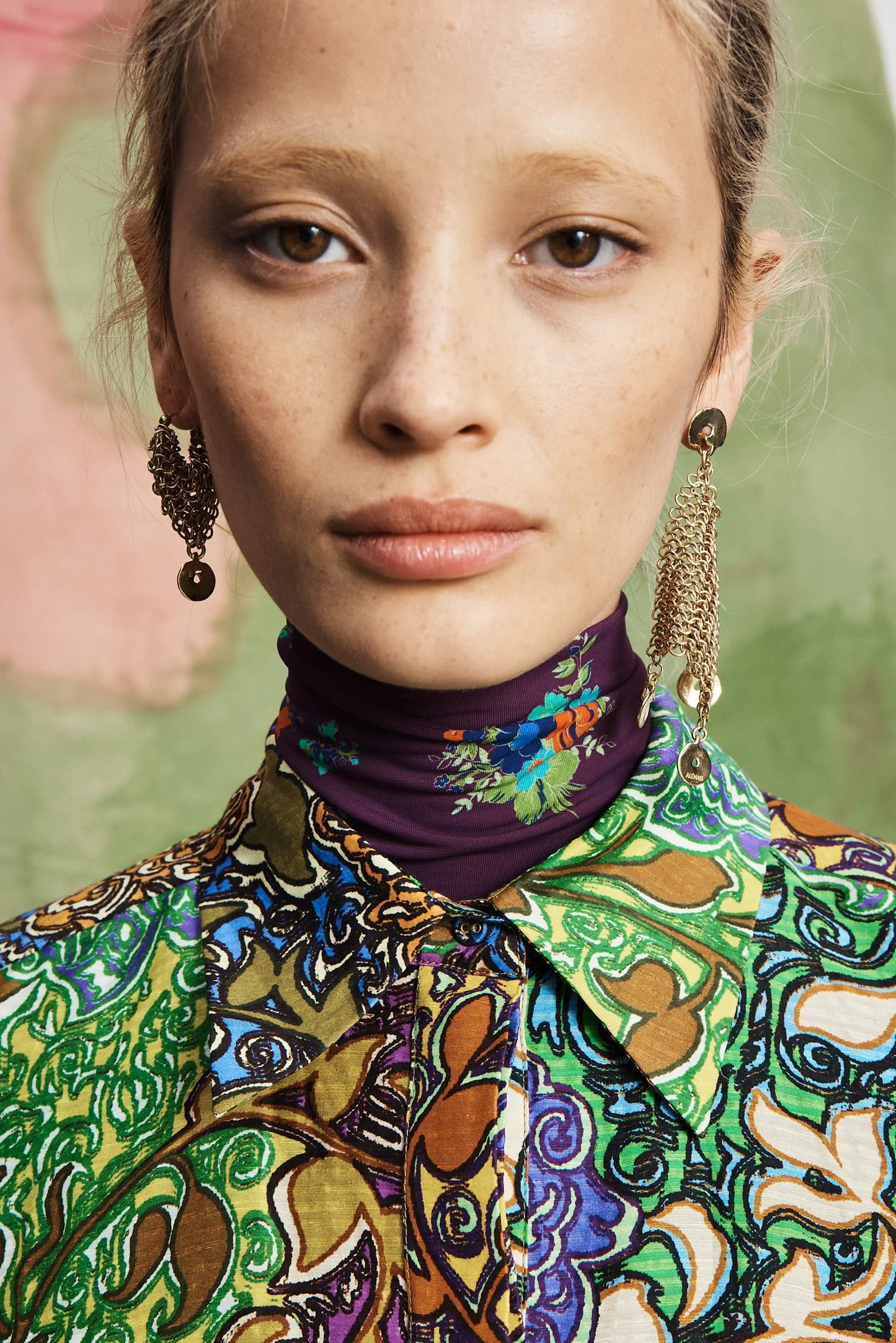 Alemais Atomic Chainmail Hoop Earrings