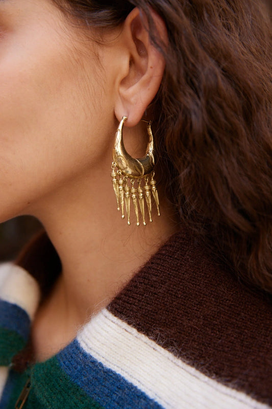 Alemais Le Jardin Spike Drop Hoop Earrings