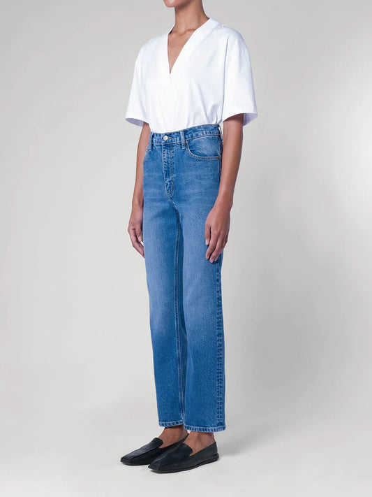 Side profile showing relaxed hip and ankle-length leg – Nobody Cameron Jean