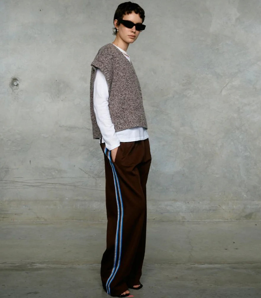 Bassike Melange Knit Vest - Blk Melange